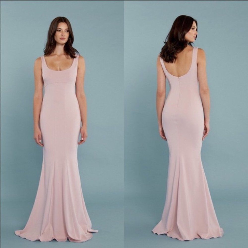 Katie May Westward Stretch Crepe Gown size 14 in Dusty Rose